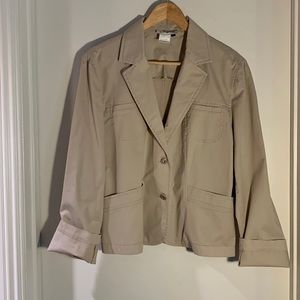SIGNE Paris Classic Spring unlined cotton jacket. Fitted Taupe/Tan 10